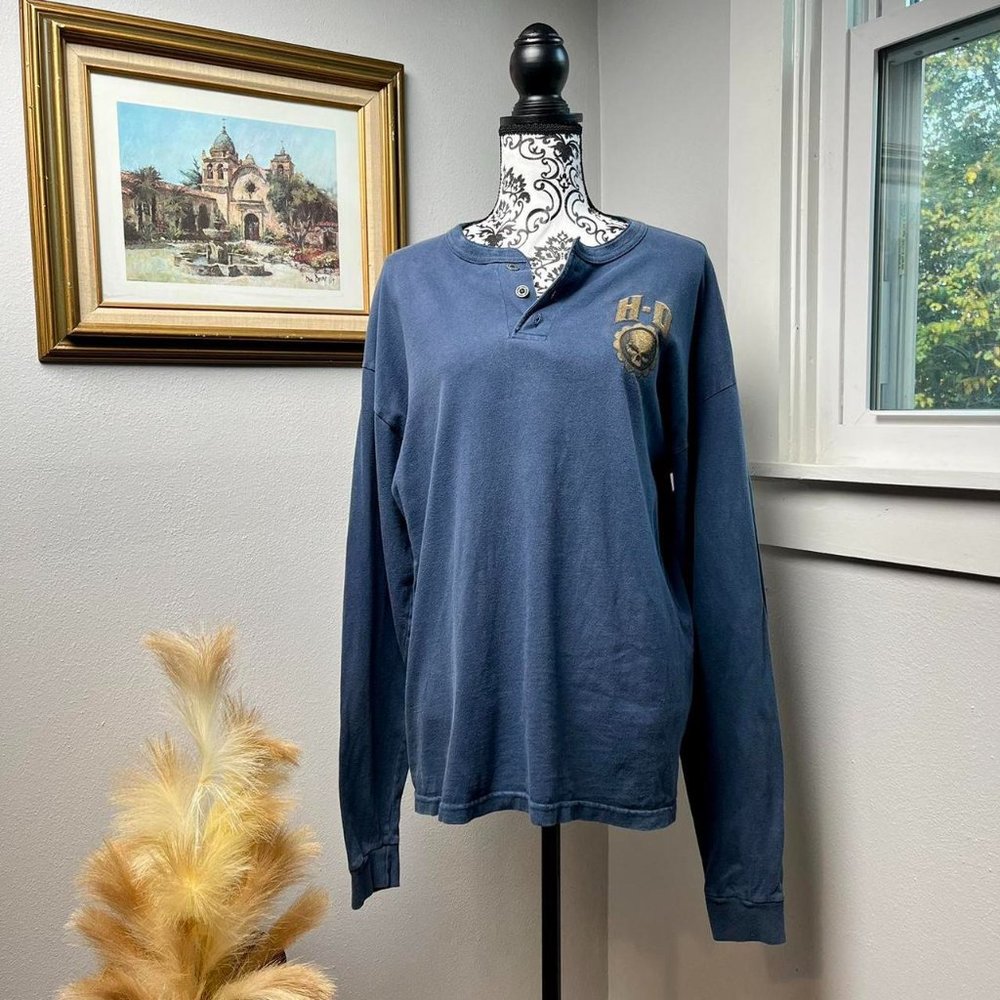 Harley Davidson Chattahoochee Navy Henley